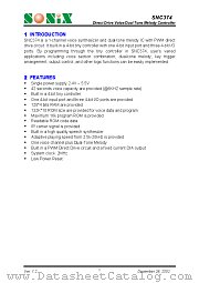 SNC374 datasheet pdf SONiX Technology Company