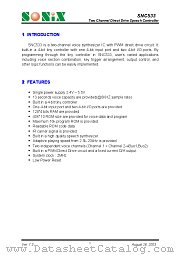 SNC533 datasheet pdf SONiX Technology Company