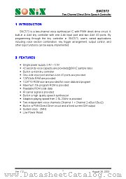 SNC573 datasheet pdf SONiX Technology Company