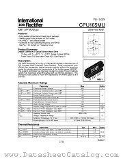 CPU165MU datasheet pdf International Rectifier