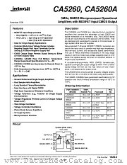 CA5260E datasheet pdf Intersil