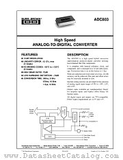 ADC803SMQ datasheet pdf Burr Brown