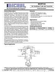 MICRF104BM datasheet pdf Micrel Semiconductor