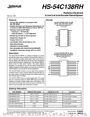 HS1-54C138RH datasheet pdf Intersil