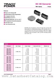 TMV1215D datasheet pdf Traco Electronic AG