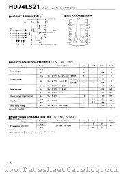74LS21 datasheet pdf Hitachi Semiconductor