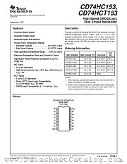 CD54HC153W datasheet pdf Texas Instruments