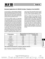TA0016 datasheet pdf RF Micro Devices