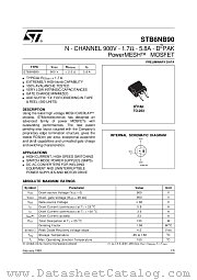 STB6NB90 datasheet pdf ST Microelectronics