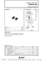 FS5KM-16 datasheet pdf Mitsubishi Electric Corporation