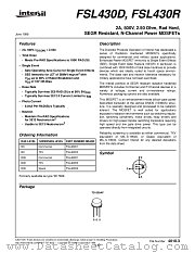 FSL430R1 datasheet pdf Intersil