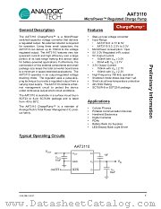 AAT3110 datasheet pdf ANALOGIC TECH