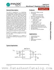 AAT3111IJS-33-T1 datasheet pdf ANALOGIC TECH
