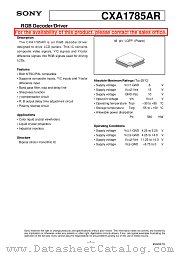 CXA1785 datasheet pdf SONY