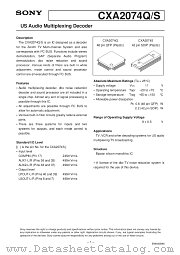 CXA2074S datasheet pdf SONY