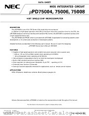 UPD75006 datasheet pdf NEC
