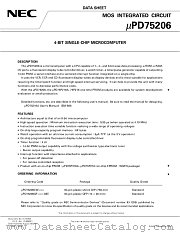 UPD75206 datasheet pdf NEC