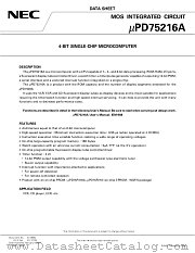 UPD75216 datasheet pdf NEC