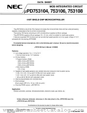 UPD753106GC datasheet pdf NEC