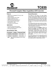 TC835CKW datasheet pdf Microchip