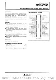 M51307BSP datasheet pdf Mitsubishi Electric Corporation