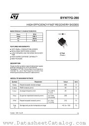 BYW77G200 datasheet pdf ST Microelectronics