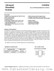 AMS2026S datasheet pdf Advanced Monolithic Systems