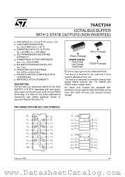 74ACT244T datasheet pdf ST Microelectronics