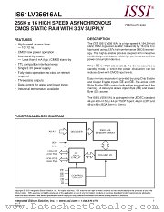 61LV25616AL datasheet pdf Integrated Silicon Solution Inc