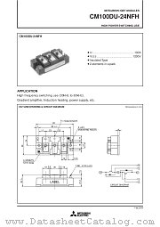CM100DU-24NFH datasheet pdf Mitsubishi Electric Corporation