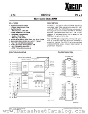 X22C12PI datasheet pdf Xicor