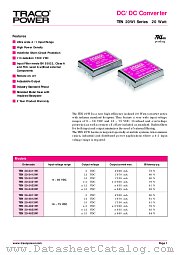 TEN20-4811WI datasheet pdf Traco Electronic AG