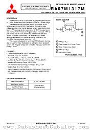 RA07M1317M datasheet pdf Mitsubishi Electric Corporation