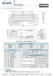 PC1602-L datasheet pdf Powertip Technology