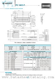 PC1602F datasheet pdf Powertip Technology