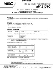 UPA810 datasheet pdf NEC