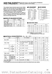 74LS257 datasheet pdf Hitachi Semiconductor