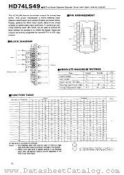 74LS49 datasheet pdf Hitachi Semiconductor