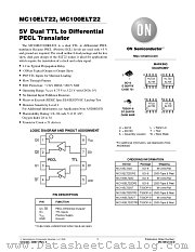 MC10-100ELT22 datasheet pdf ON Semiconductor