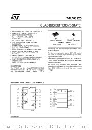 74LVQ125T datasheet pdf ST Microelectronics