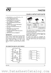 M74ACT02TTR datasheet pdf ST Microelectronics