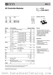 MMO74-12IO6 datasheet pdf IXYS Corporation