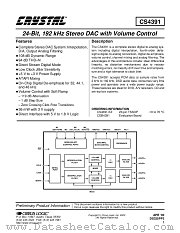 CDB4391 datasheet pdf Cirrus Logic