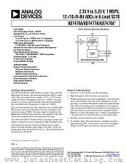AD7476ABKSZ-REEL3 datasheet pdf Analog Devices