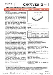 CXK77V3211Q datasheet pdf SONY
