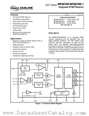 MT8870 datasheet pdf Zarlink Semiconductor