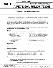 UPD753204GT datasheet pdf NEC