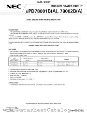 UPD78001BGCA datasheet pdf NEC