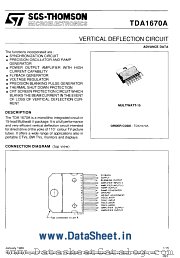 TDA1670A datasheet pdf ST Microelectronics