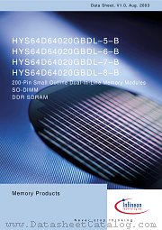 HYS64D64020GBDL datasheet pdf Infineon